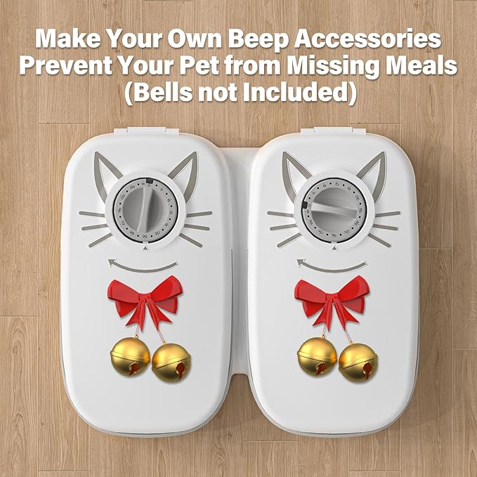 Automatic 2-Meal Cat Feeder - 48H Timed Wet Cat Food Refrigerated Dispenser with 2 Ice Packs for Puppies and Kittens in Yogurt and Canned (Extra Large)