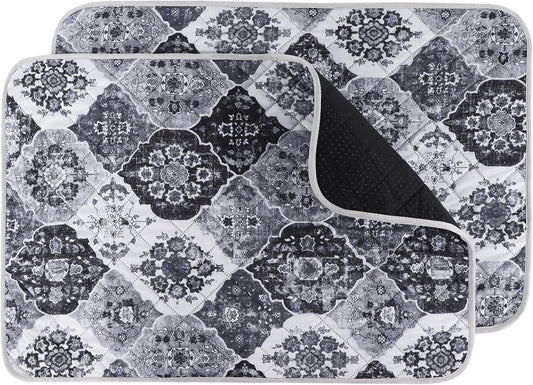 IEUUMLER Washable Pee Pads for Dogs, 2 Pack Reusable Pee Pads for Dogs Non-Slip Grip, Super Absorbent Waterproof Puppy Pads for Potty Training, Playpen, Crate, Whelping Box EU011 Black Grey, 36x48