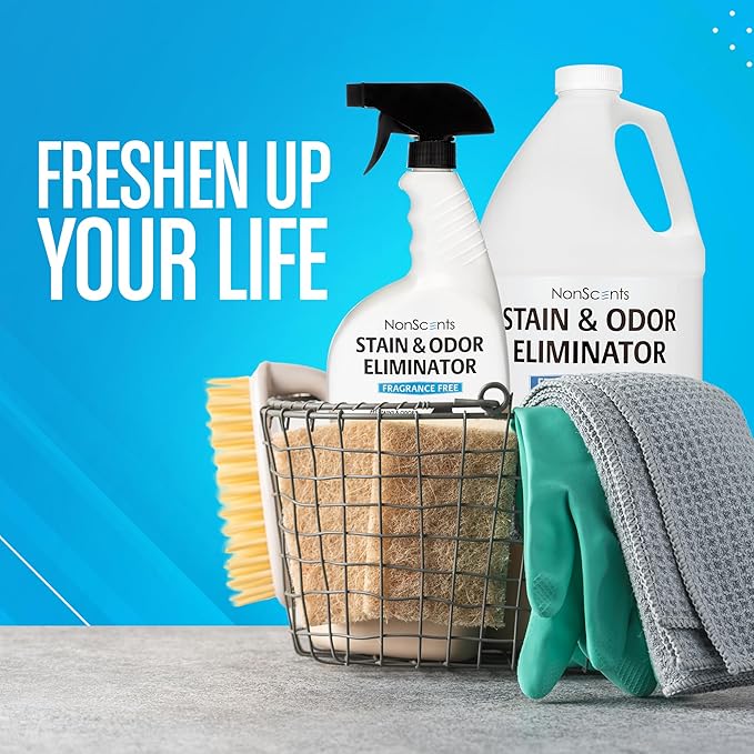 NonScents Stain & Odor Eliminator - Pet Odor & Stain Remover for Dog and Cat Urine - Fragrance Free (1 Gallon)