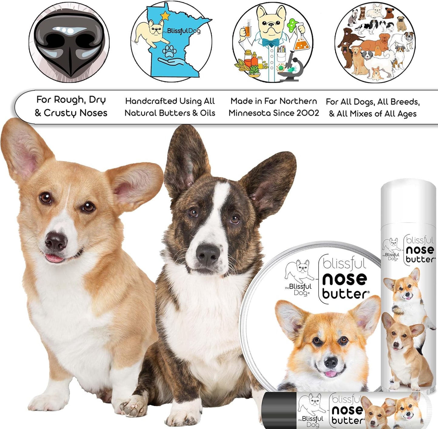 The Blissful Dog Corgi Unscented Nose Butter, 0.50-Ounce