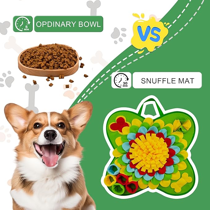 Snuffle Mat for Dogs Pet Treats Feeding for Small Medium Breed Dogs Non-Slip Interactive Dog Puzzle Toys Encourages Natural Foraging Skills
