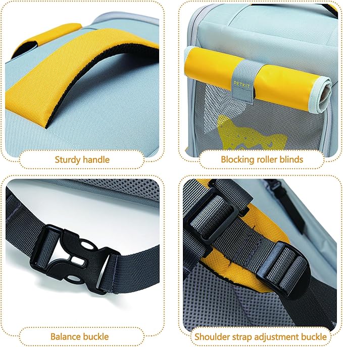 Expandable Pet Backpack, Cat Backpack with Breathable Mesh, Collapsible Soft Cat Travel Bag for Outdoor Hiking, Large Space Dog Backpack(Purple)