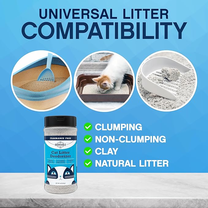 Cat Litter Deodorizer - Unscented Odor Eliminator & Litter Box Cleaner & Freshener, Non-Tracking, Dust-Free, Easy Clump & Seal, Stain & Odor Control, Advance Odor Control Technology - 16oz