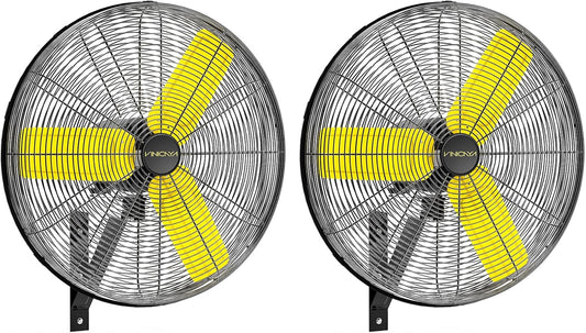 24 Inch Industrial Wall Fan Oscillating with 2 Pack, 7800 CFM Commercial Metal Wall Mount Fans with Poweful Motor, 3 Speed, Heavy Duty Indoor for Warehouse, Workshops, and Garage, UL Listed