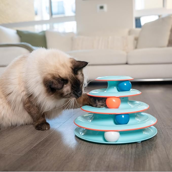 Petstages Chase Meowtain Interactive 4-Tier Cat Track Toy