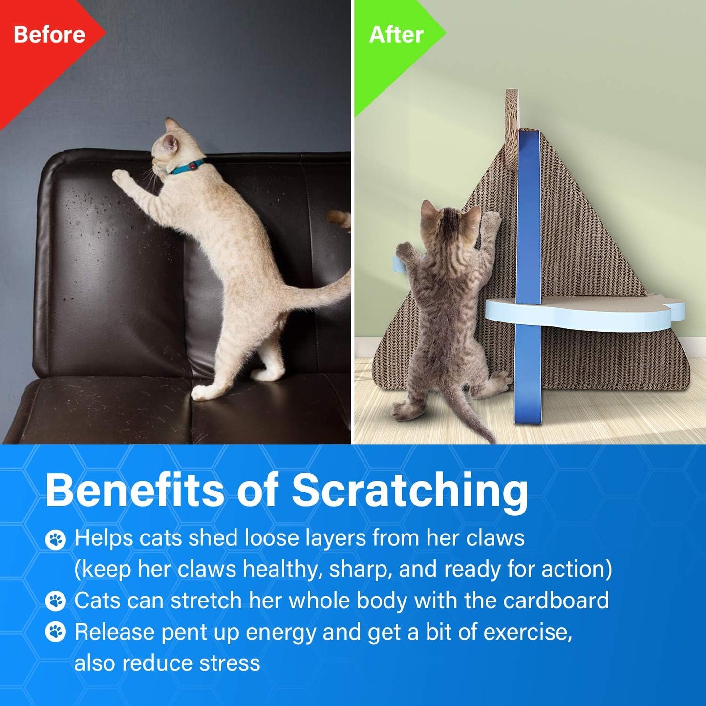 Cat Scratcher Post Board, Mount Fuji Shape Cat Scratching Lounge Bed, Durable Pad Prevents Furniture Damage