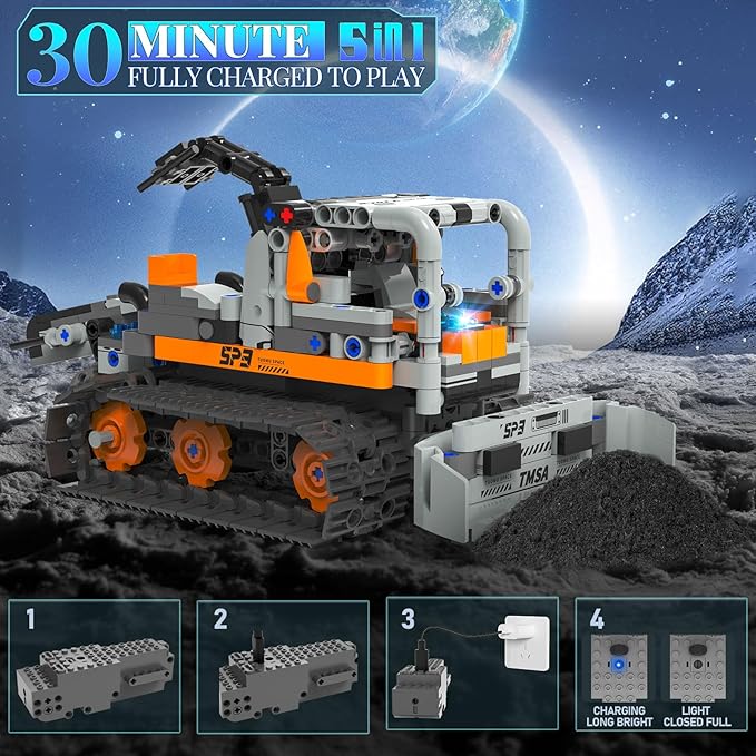 5in1 STEM Robot Building Kit for Kids 6-14+, APP & Remote Control STEM Robot Dinosaur Car Building Toys for Kid Science Learning, 688 Pcs DIY Building Blocks Set, Boys Girls Birthday Xmas Gifts Ideas