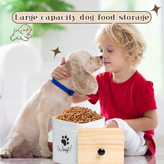 DD 2 Pack Dog Treat Container Airtight,White Dog Treat Jar with Airtight Lid,Dog Cookie Jar for Kitchen Counter, Metal Pet Treat Organizer,Small Dog Treat Canister Farmhouse Dog Food Storage