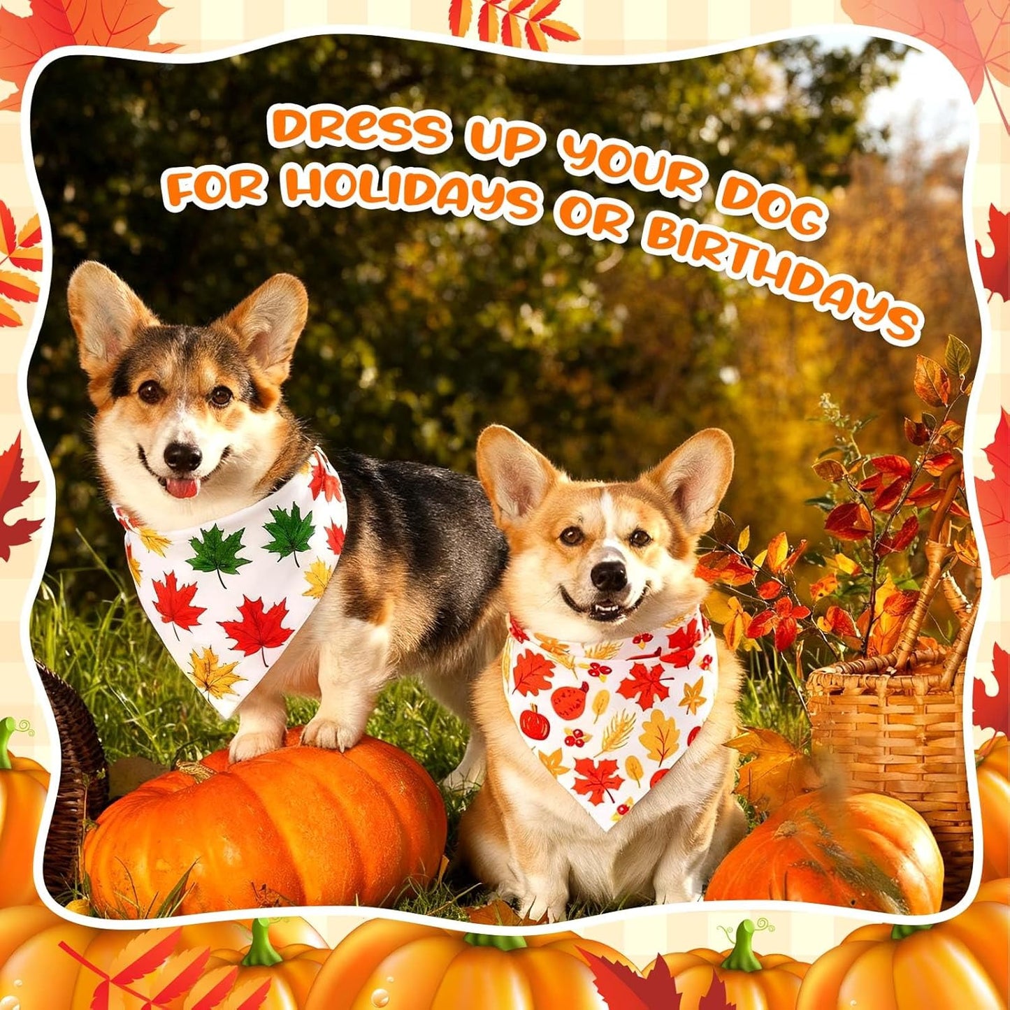 72 Pcs Fall Dog Bandanas Bulk Thanksgiving Triangle Scarf Cat Bibs Autumn Puppy Scarf Pet Bandanas for Puppy Cat Birthday Party Costume