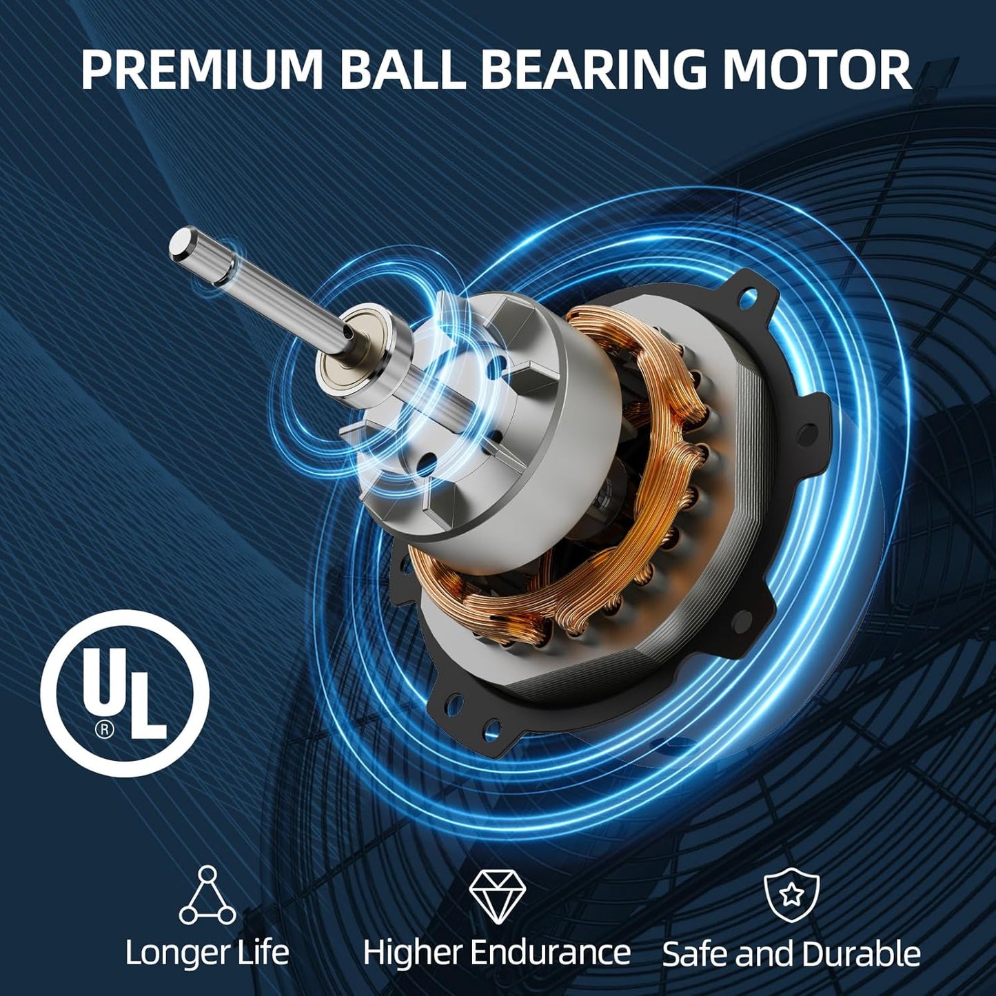 20 Inch Industrial Wall Mount Fan - 6000CFM High Velocity, Heavy Duty Metal Construction, 3 Speeds, Adjustable Tilt, Quiet Operation - Ideal for Garage, Shop, Commercial Use