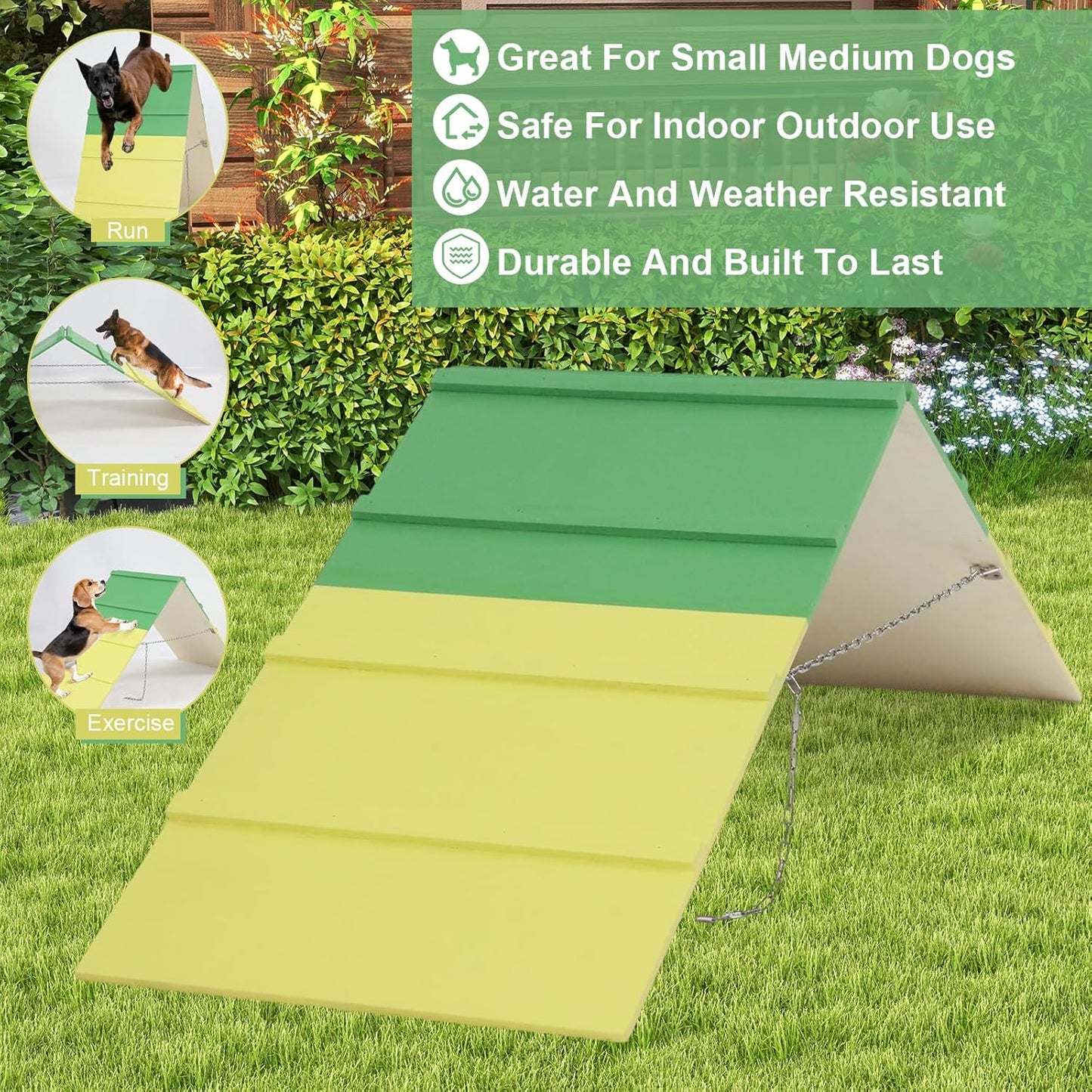 Dogs Agility A-Frame 74.8 x 18.9 Inch Dog Climbing Frame Non-Slip Dog Agility Training Equipment Dog Agility Equipment for Dog Agility Course Equipment for All Breed Dogs Outdoor Park, Backyard