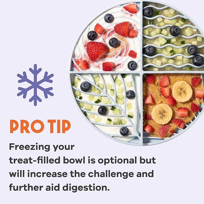 Awoo Paradise - Silicone Dog & Cat Lick Mat and Slow Feeder with Suction Cups - Non-Slip, Dishwasher Safe Pet Dish - Extends Mealtime for Fast Eaters and Reduces Anxiety - for Wet & Dry Food (Almond)