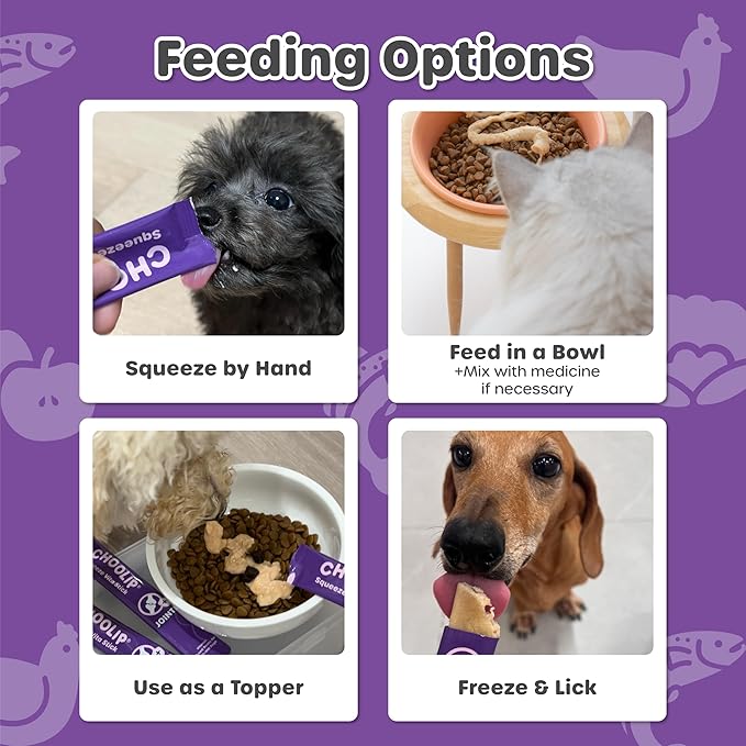 Choolip Squeeze Vita Stick Lickable Cat & Dog Treats – 14 Sticks (2×7 Value Bundle) Joint Support, Creamy Grain-Free Puree with MSM, Green-Lipped Mussel & Vitamin E for Mobility & Cartilage Health