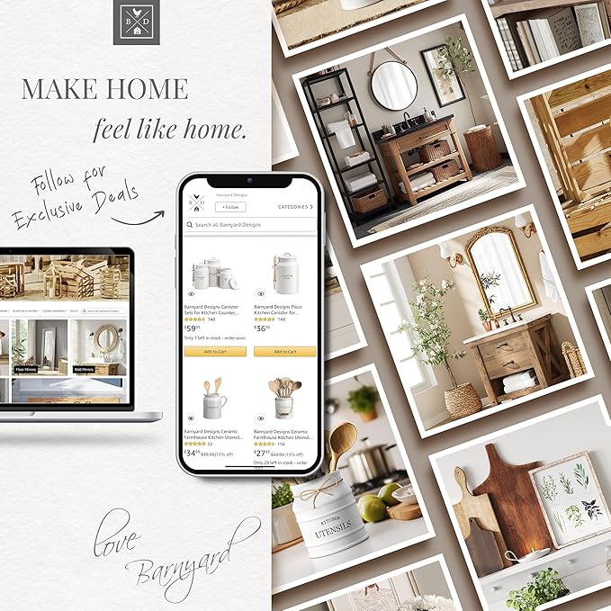 Barnyard Designs Large Dog Treat Container Airtight with Lid, Cute Rustic Ceramic Dog Treat Storage Jar for Kitchen Counter (White)