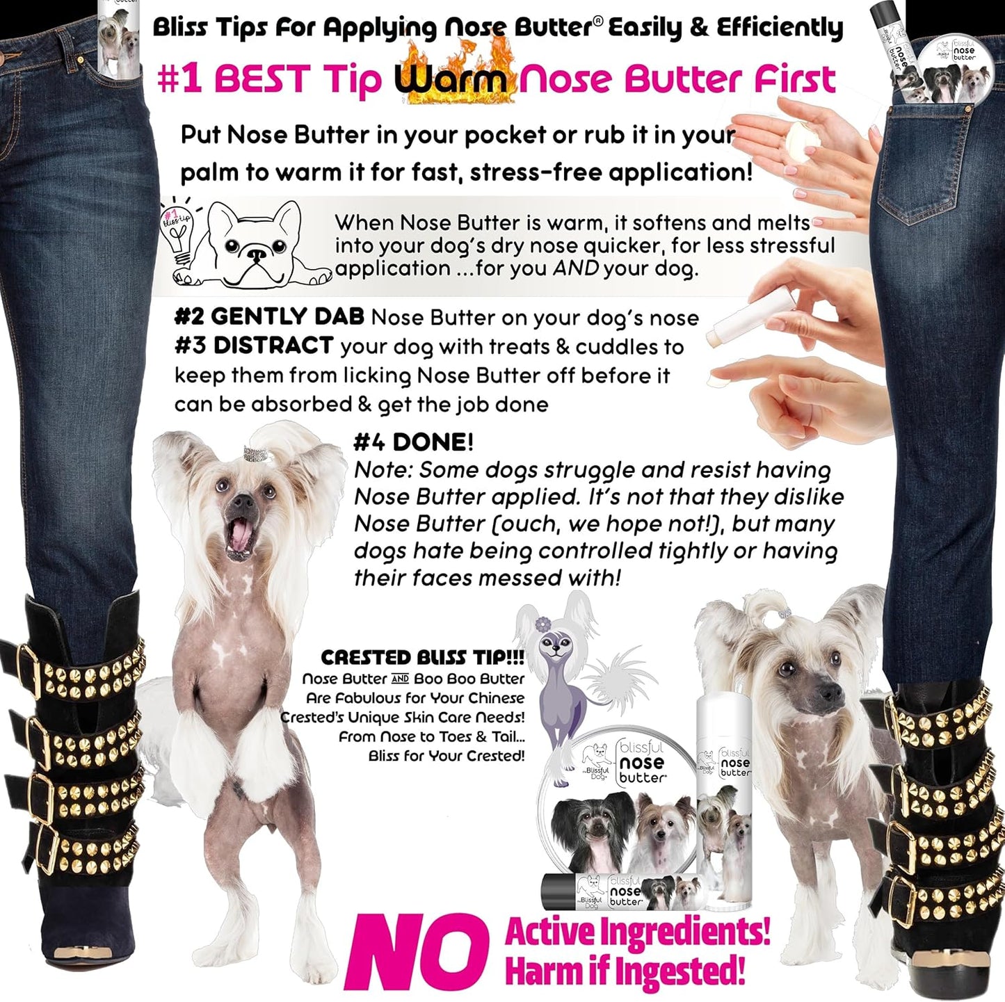 The Blissful Dog Chinese Crested Unscented Nose Butter, 4-Ounce