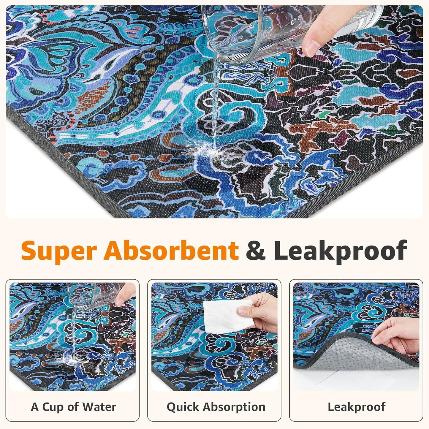 LOOBANI Washable Pee Pads for Dogs, 2 Pack Super Absorbent Reusable Puppy Pads Leakproof Dog Traning Pads, Waterproof Non-Slip Whelping Pad for Floor, Playpen, Crate, Couch-48 x48 (Green)