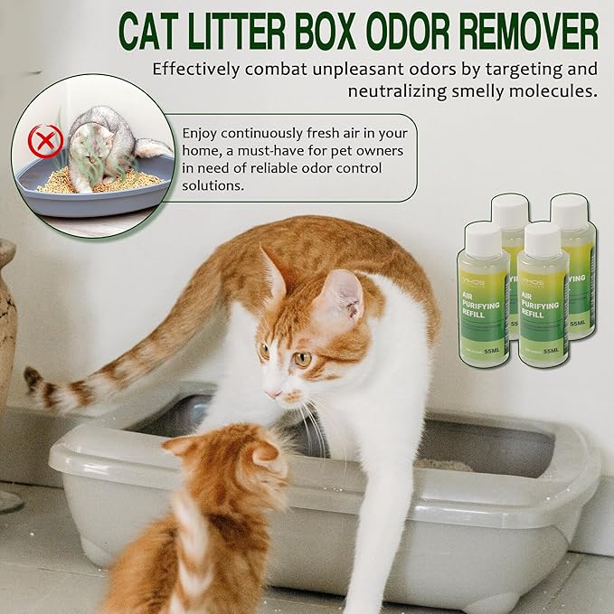 Cat Litter Deodorizer Compatible with PET-KIT PuraX PuraMax Self-Cleaning Cat Litter Box Quickly Odor Control 100% Natural Deodorizer Replaced Odor Removers Air Purifying Refills - Fresh Lotus