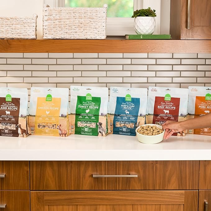 Open Farm, Freeze Dried Raw Dog Food, Morsels with 95% Meat, Organs & Bone, Organic Produce & Superfoods, Complete Meal or Freeze Dried Dog Food Topper, Chicken Recipe, 22oz Bag