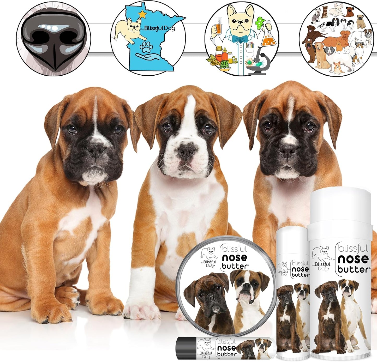 The Blissful Dog Boxer Duo Unscented Nose Butter, 16oz