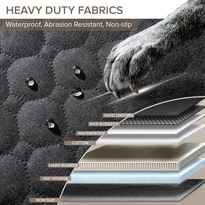 SHARLOVY XL Truck Back Seat Extender for Dogs, Large Hard Bottom Dog Car Seat Cover for Back Seat, Heavy Duty Dog Car Hammock, Waterproof Pet Seat Covers for Trucks, F150, Ram1500 and Large SUV