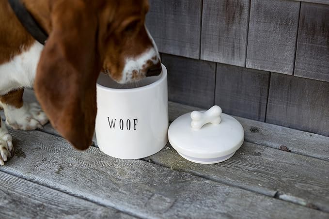 Creative Co-Op Woof Jar with Bone Handle on Lid (Pack of 4)