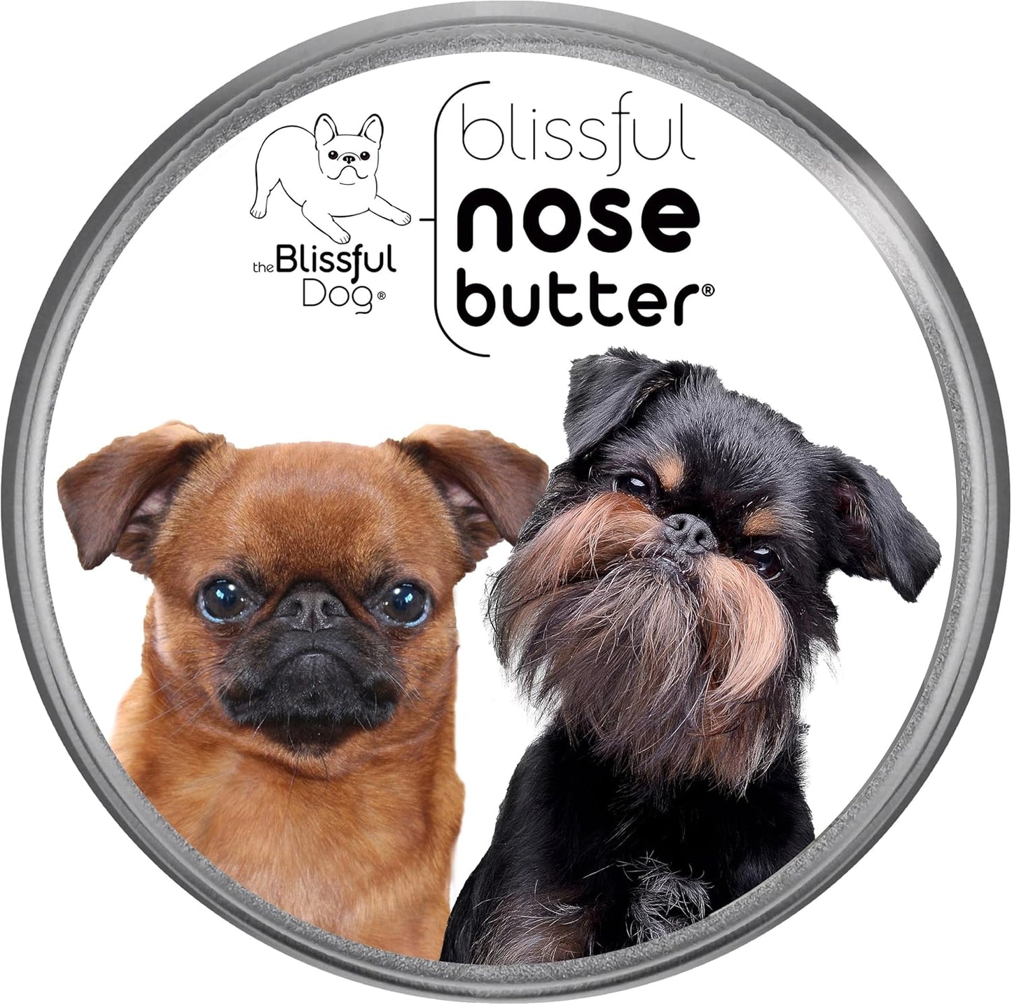 The Blissful Dog Brussels Griffon Nose Butter for Dry, Cracked Skin, Lick-Safe Dog Nose Balm with Moisturizing Shea Butter, Almond, Olive, and Essential Oils, Pet Supplies, Uncented, 4 oz.