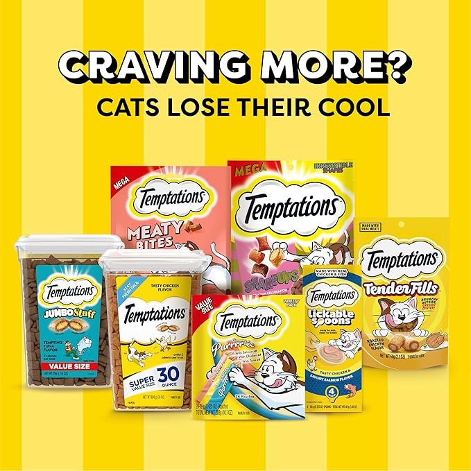 Temptations Creamy Puree Squeezable Lickable Wet Cat Treat with Cheese, 0.42 oz. Tubes, 16 Count