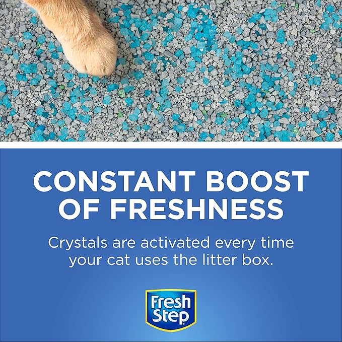 Fresh Step Cat Litter Crystals in Fresh Scent - Cat Litter Box Deodorizer - Combats Odors and Neutralizes Smells to Keep Your Home Clean, 15 Ounce