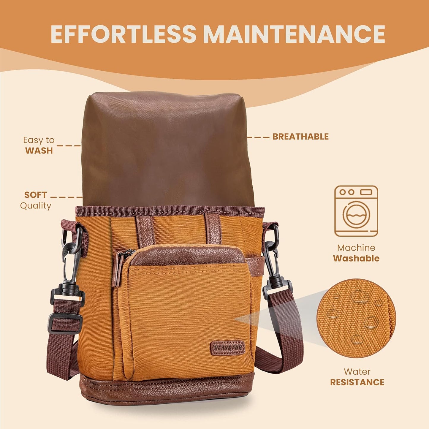 BEAU&FUR Dog Treat Pouch with Clicker for Training - Hands-Free Dog Treat Bag with Magnetic Closure, Built-in Poop Bag Holder Pocket