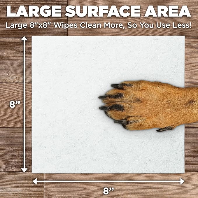 POOPH® Pure Wipes™ – 100 Count Pack – Gentle, Fast Odor-Elimination – NO Fragrances, NO Harsh Chemicals – Cleans Paws, Butt, Ears, Face, Fur – Perfect for Cars, Crates, All Surfaces