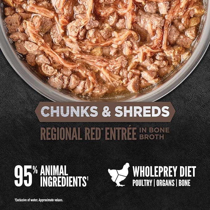 ORIJEN Chunks & Shreds Wet Cat Food Regional Red Entrée 3oz Cans (12 Count)