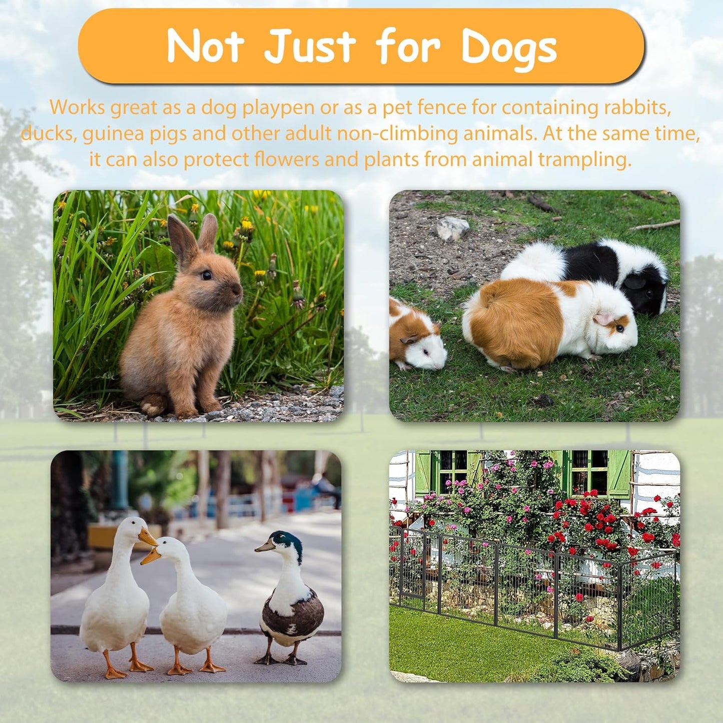 Dog Playpen, Outdoor Dog Fence, 16 Panels, 40" H Dog Pen for Medium/Small Dogs, Heavy Duty Metal Pet Fence with Gate, Portable Dog Fence for RV Camping and Yard (Black)