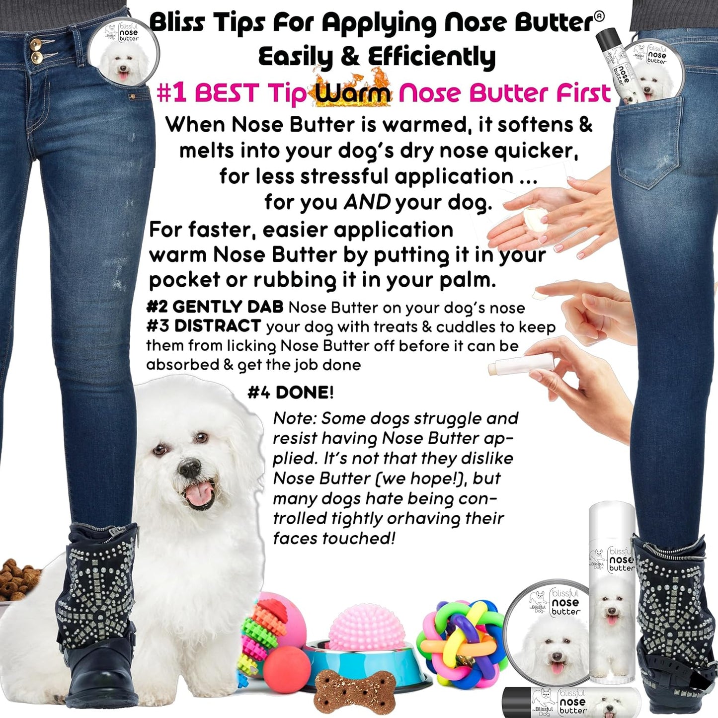 The Blissful Dog Bichon Frise Unscented Nose Butter, 4-Ounce