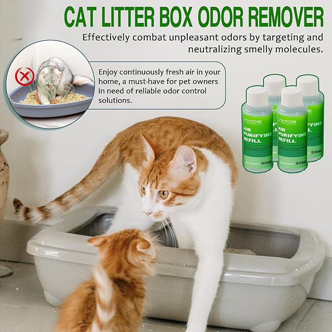 Cat Litter Deodorizer Compatible with PET-KIT PuraX PuraMax Self-Cleaning Cat Litter Box Quickly Odor Control 100% Natural Deodorizer Replaced Odor Removers Air Purifying Refills - Lemon Flavor