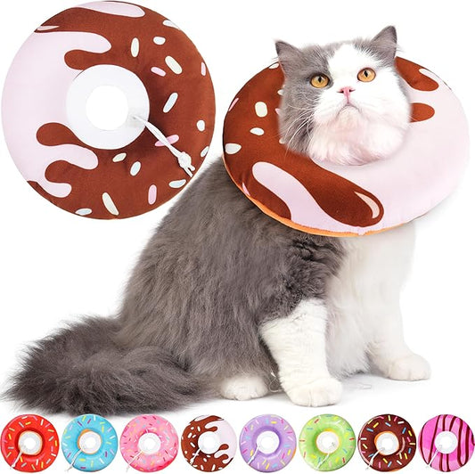 Cat Cone Collar Soft, Cat Recovery Collars for Wound Healing Cute Adjustable Kittens Cones to Stop Licking Comfortable Lightweight Neck Elizabethan Collars for Kittens